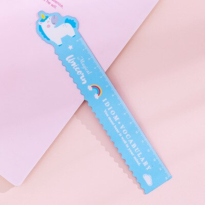 Bonitos efectos de escritorio creativos de Kawaii para estudiantes, regla de Línea ondulada con dibujos animados, 15cm, se puede doblar, suave,: green