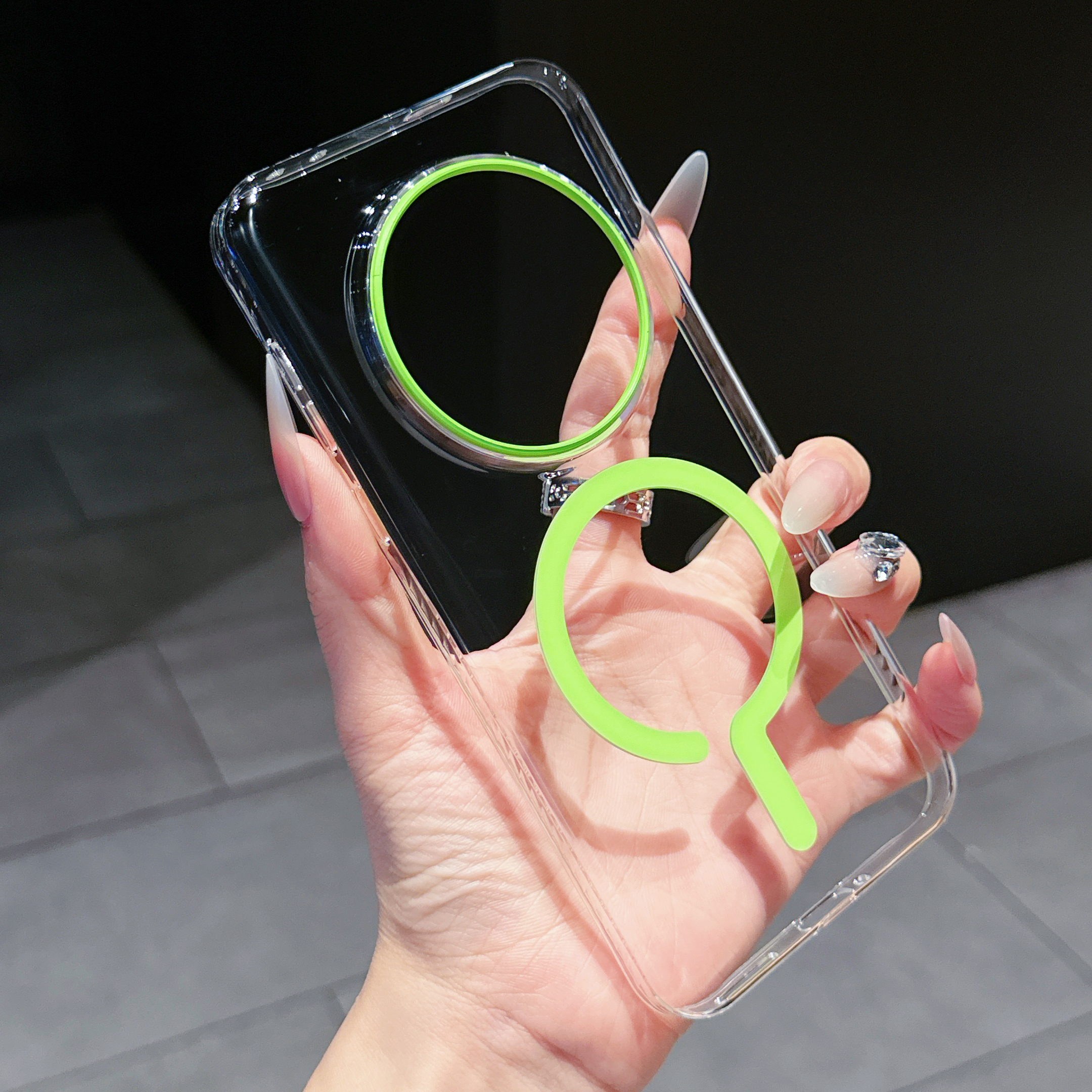 Étui pour Honor Magic 7 Pro Magsafe Transparent dur PC magnétique sans fil charge clair mince couverture pour Honor Magic 7 7Pro coque: vert / For Honor Magic 7