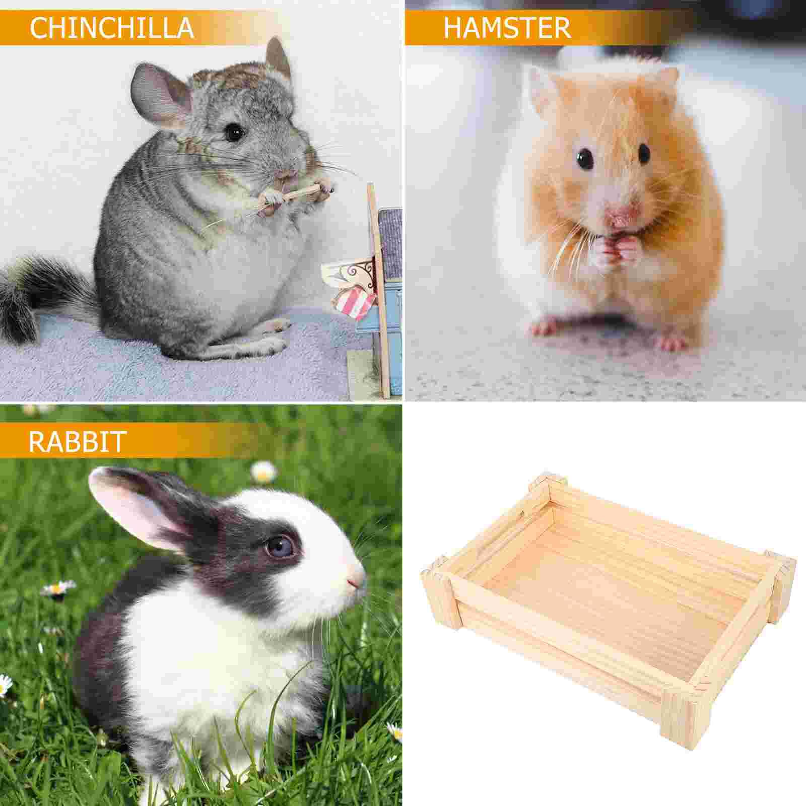 Rabbit Hay Feeder Rack Small Animals Nest Wooden Bunny Hay Manger