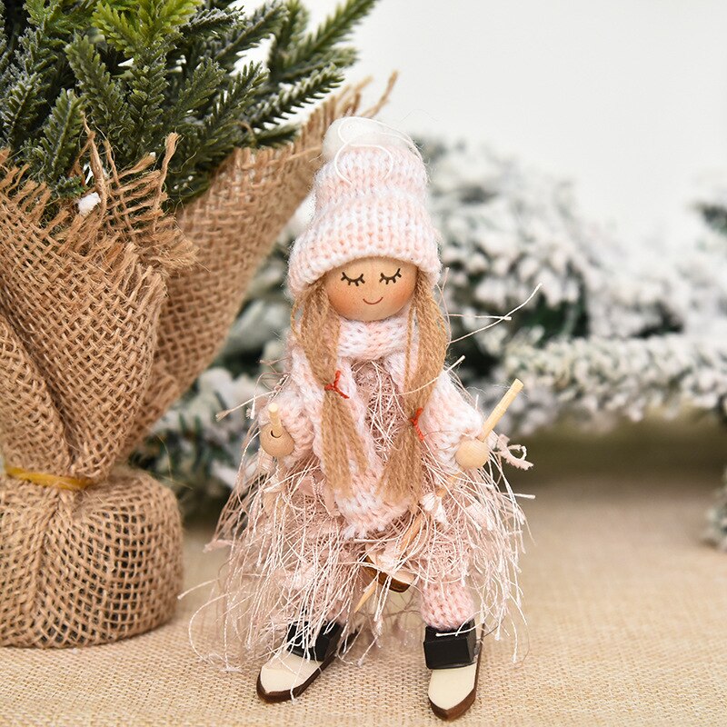 Décorations d'arbre de noël, poupée d'ange pour fille, pendentif Kawaii, ornements d'arbre de noël pour nouvel an, de noël pour enfants,: A 1PC