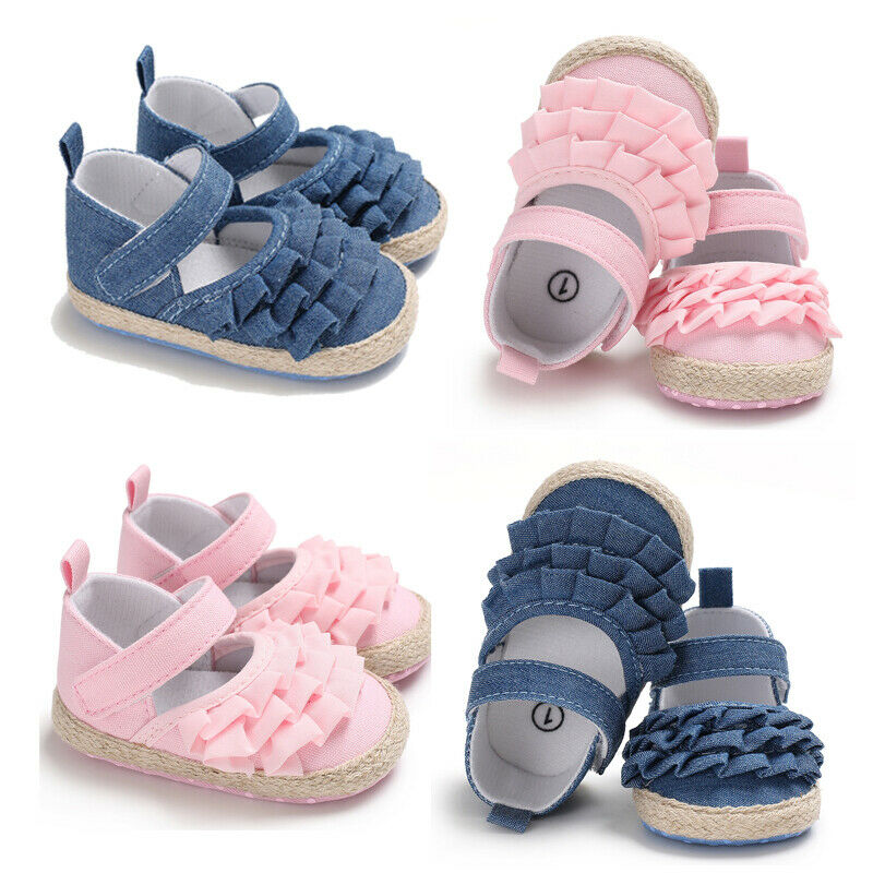 Baby Schoenen Pasgeboren Baby Meisje Zachte Zool Bloemen Strik Anti-slip Prewalker Schoenen 0-18M