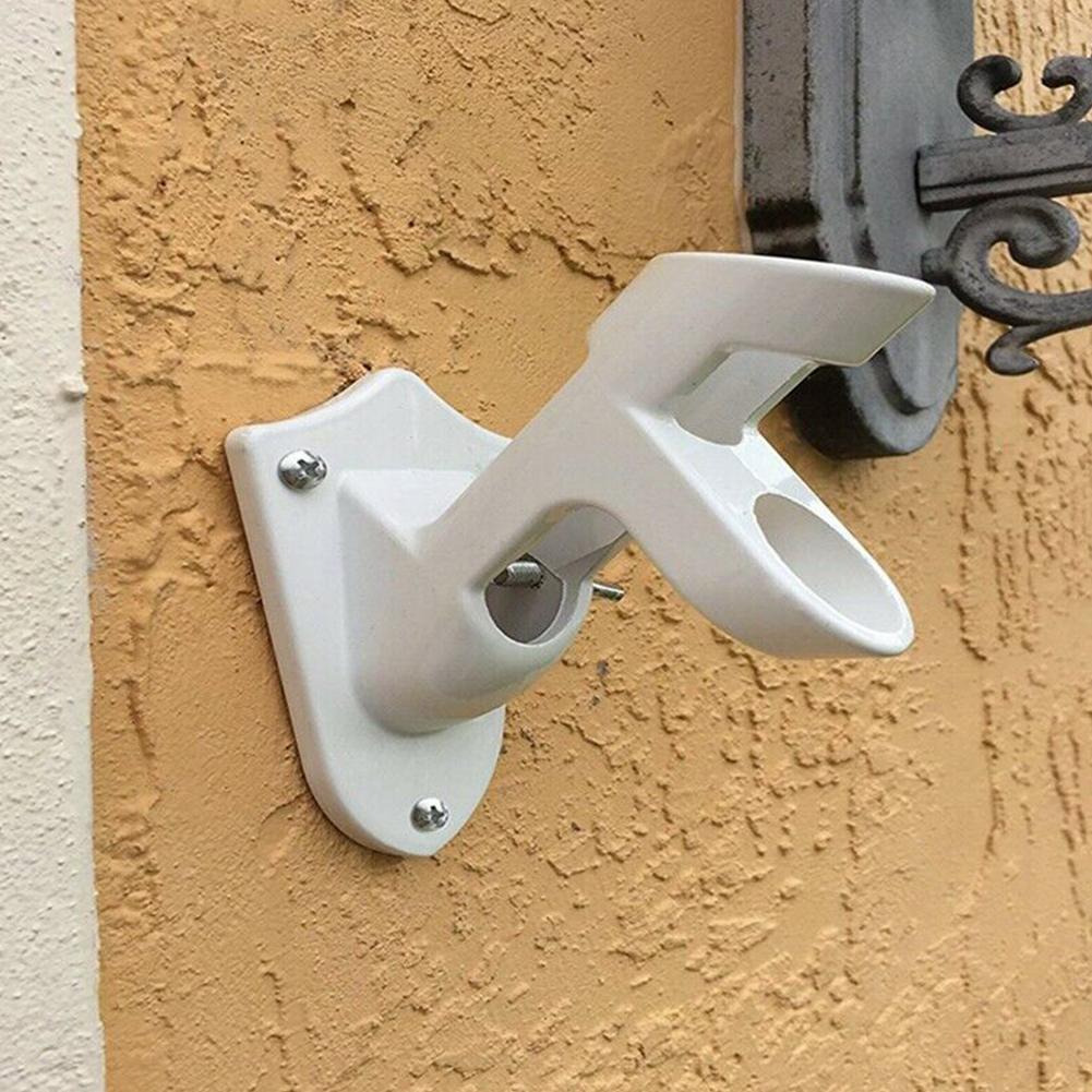 1set Wall Mount 2 Angle Flag Pole Holder Mounting Flagpole White Flag Bracket Windsock Base Alloy Multipurpose Aluminium T3C1
