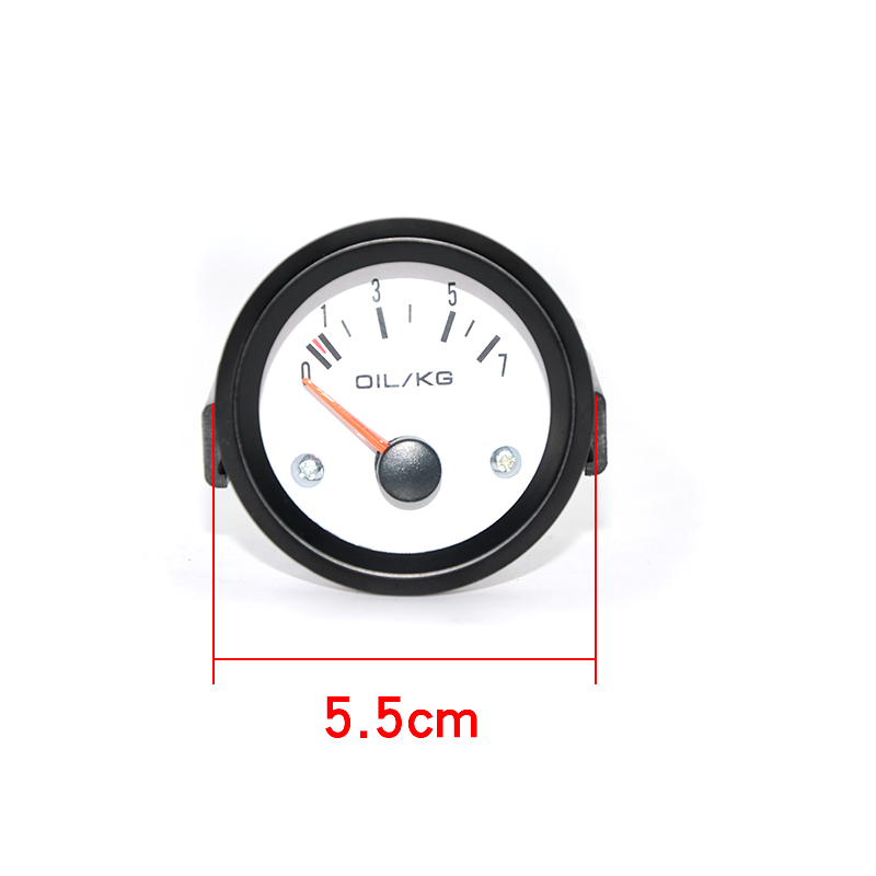 2 " 52 mm vit ansiktsvattentemp/ oljetemp /oljepress psi/ oljepress kg /volt /amperemeter /bränslenivå (utan flottör) mätare bilmätare