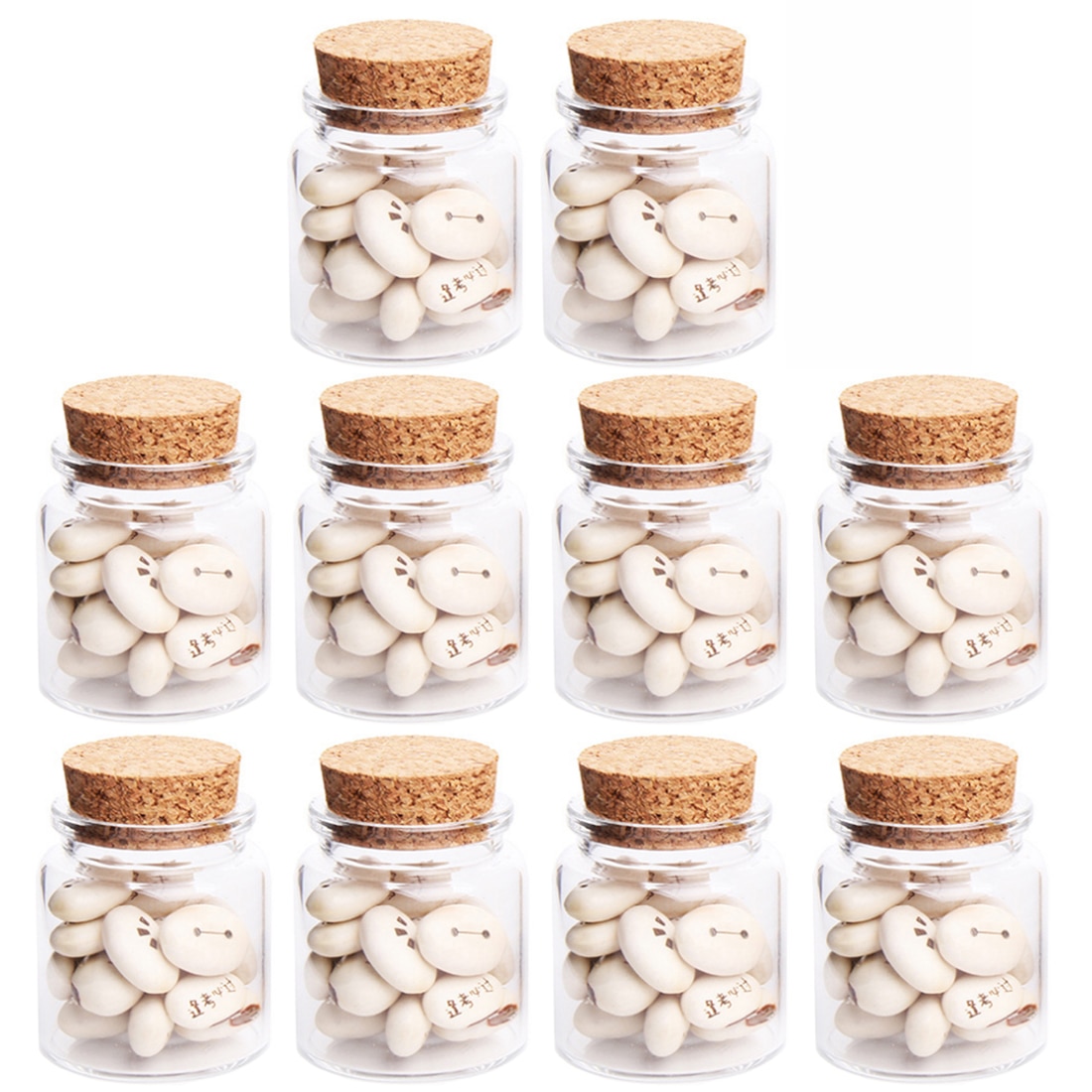 Bouteilles en verre vide stockage d'échantillon | 2 pièces/5 pièces/10 pièces/20 pièces 47*50MM 50ML bouteille de souhait, bouteilles vides, bricolage décoration