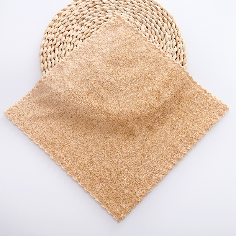 Højdensitet koralfleece firkantet håndklæde 30 ﹡ 30 børne & #39 ;lommetørklæde absorberende: 4