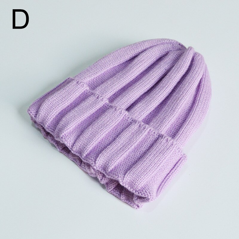 Gestrickte Baby Turban Mütze Warme Wolle Mützen Weichen Hütte Für freundlicher Mädchen Jungen neugeboren Elastische Kleinkind Kleinkind Winter Headwear Neue: LILA