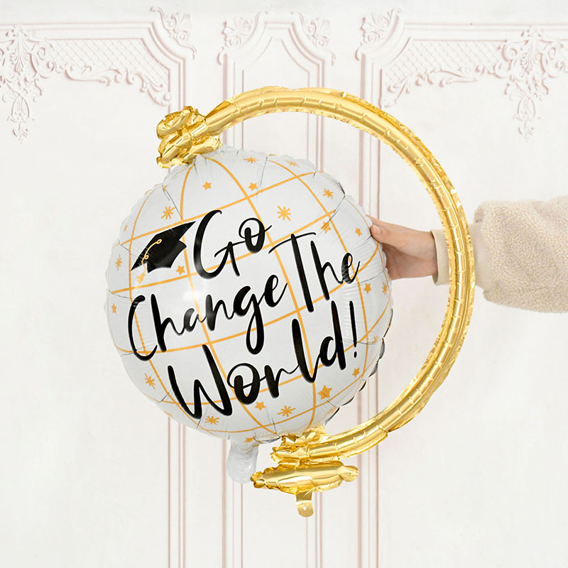 Dimissionsballon guld sort læge heliumfolieballoner tillykke dimission gymnasie dimissionsfest dekoration