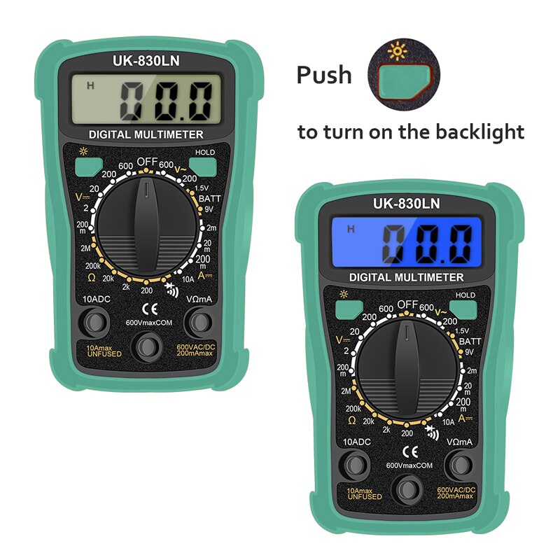 Handskit Digitale Multimeter Pocket Digitale Backlight Multimeter Ac/Dc Voltage Meter Met Probles 2 Krokodil Clip Gereedschappen