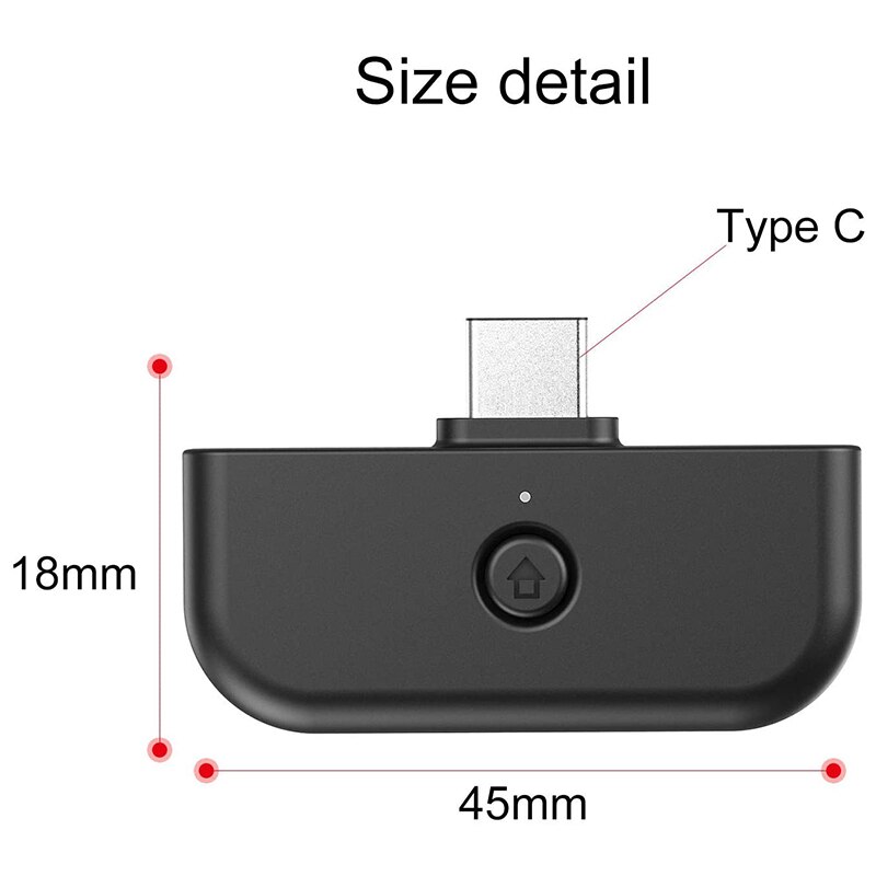 Adaptateur Bluetooth pour Nintendo Switch/Switch Lite/Switch Mini, o adaptateur émetteur avec connecteur USB C