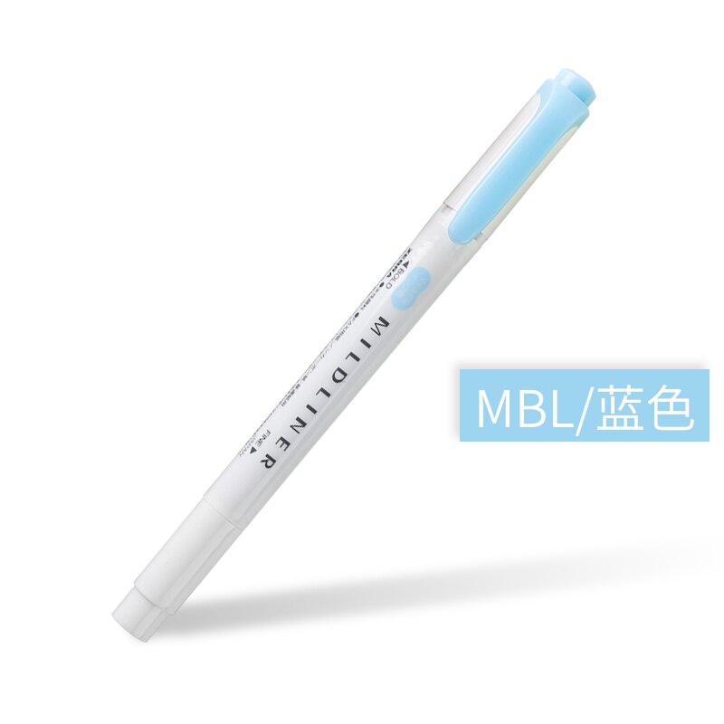 Zebra Mildliner Pastel Highlighters WKT7 Text Marker Japanese Stationery: Blue