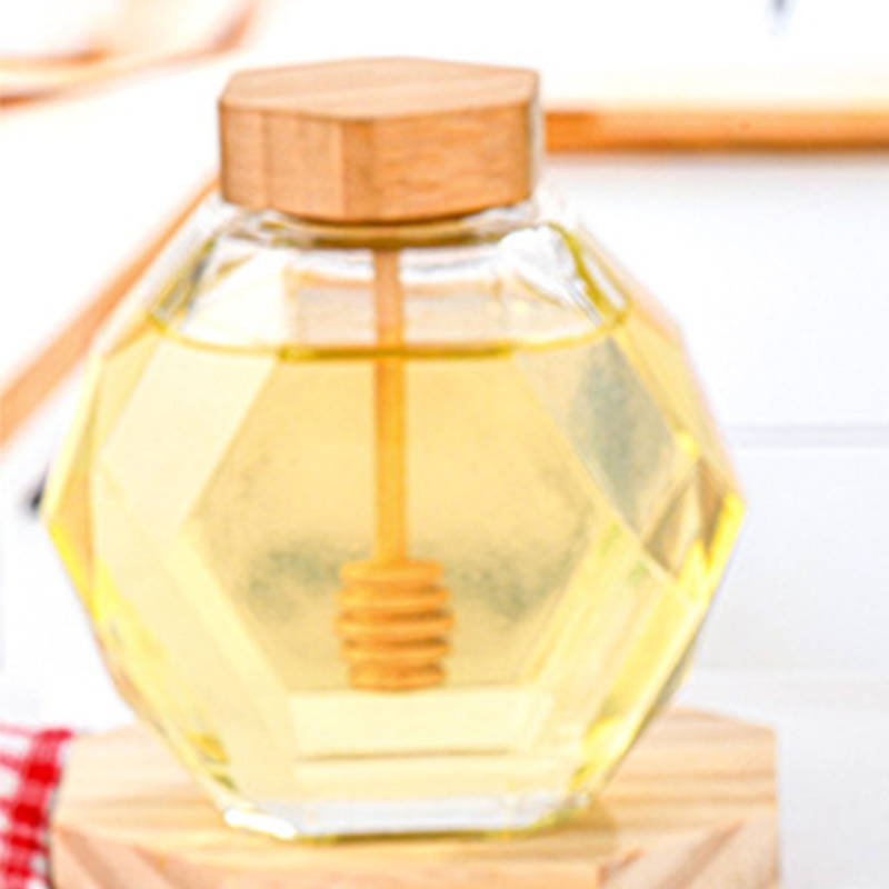 Tarro De Miel, Recipiente Para Miel, Dispensador De Miel, Plato De Miel De Colmena Transparente Accesorios De Cocina Con Gotero Y Tapa De Madera Tapa De Madera De 200 Ml Soledad Tarro De Miel