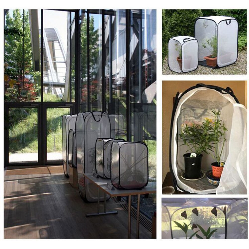 Outdoor Insect And Butterfly Habitat Cage Terrarium Popup Open Mesh Foldable Housing Enclosure Portable Strip Insect Supplies