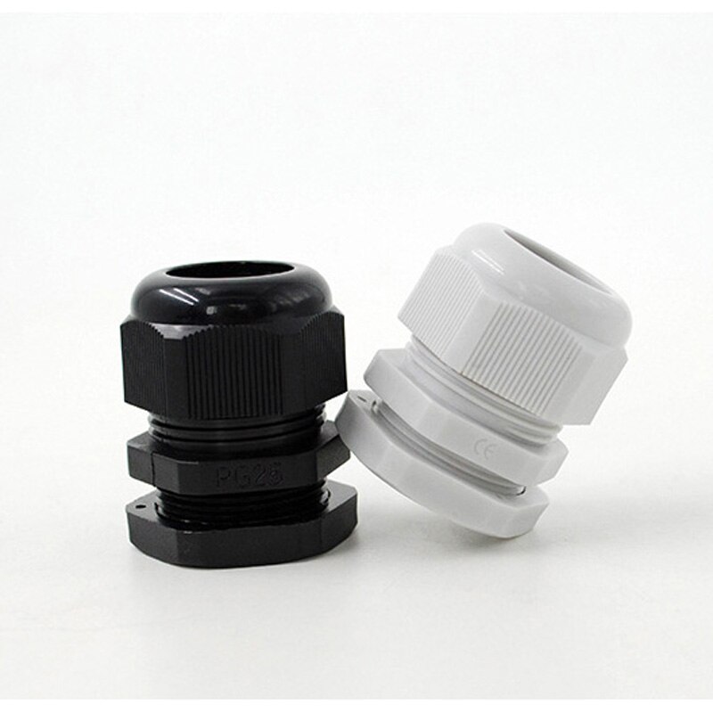 PG7 PG9 PG11 PG13.5 PG16 PG19 Cable Glands PP Plastic Cable Gland Waterproof White Or Black Color