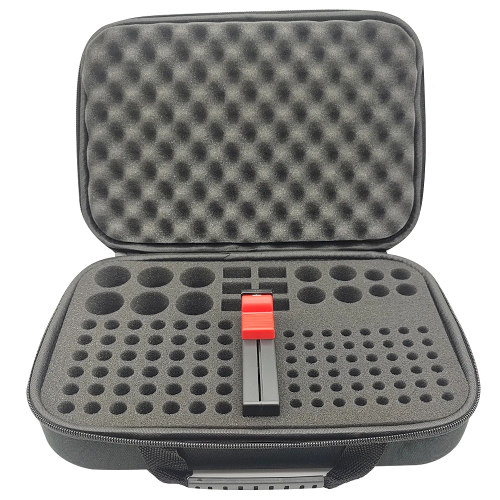 Boîte de rangement de piles, organisateur, étui rigide pour piles AA/AAA/9V avec testeur, vérificateur, plus de 118 piles, sac de support: Black