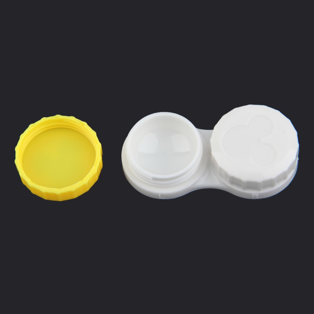 Mini Estuche para gafas de contacto, portátil, de plástico, para viajes al aire libre, contenedor de lentes de contacto con espejo, fácil de llevar para el cuidado de los ojos