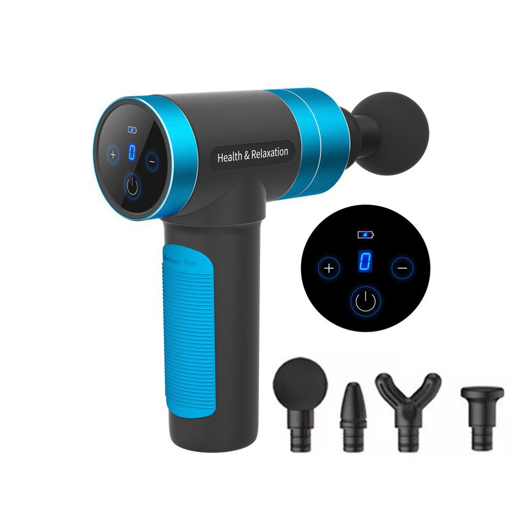 Massage musculaire pistolet Vibration Sport masseur soulagement de la douleur corps Relaxation minceur mise en forme masseur Fitness fascial pistolet dispositif de LED: Blue