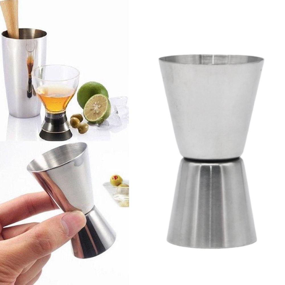 Suministros de Bar de , Copa medidora de vino tinto, taza de cocina de doble cabeza, utensilios de cóctel de acero y vidrio, onza inoxidable D4W1