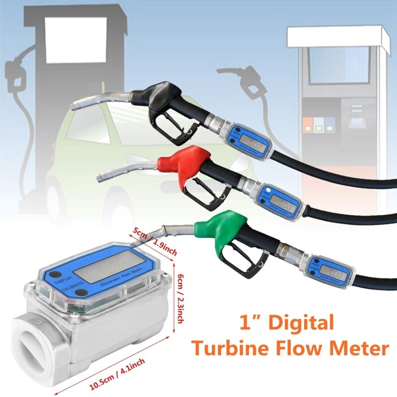 1″ Digital Turbine Gas Oil Fuel Flowmeter Pump Flow Meter Fuel Flow Meter