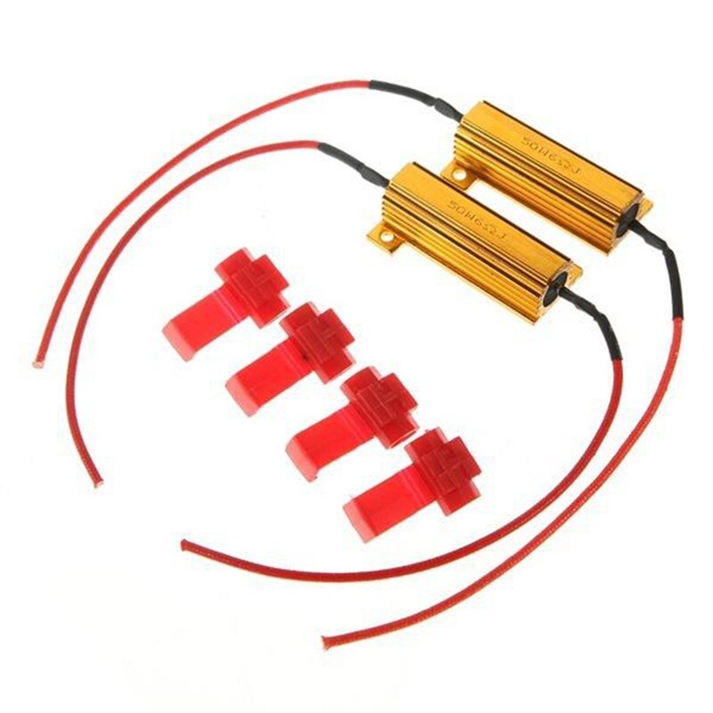 50W 6 ohm LED Load Resistors yellow aluminum shell steering decoding resistor reverse brake turn signal load resistor