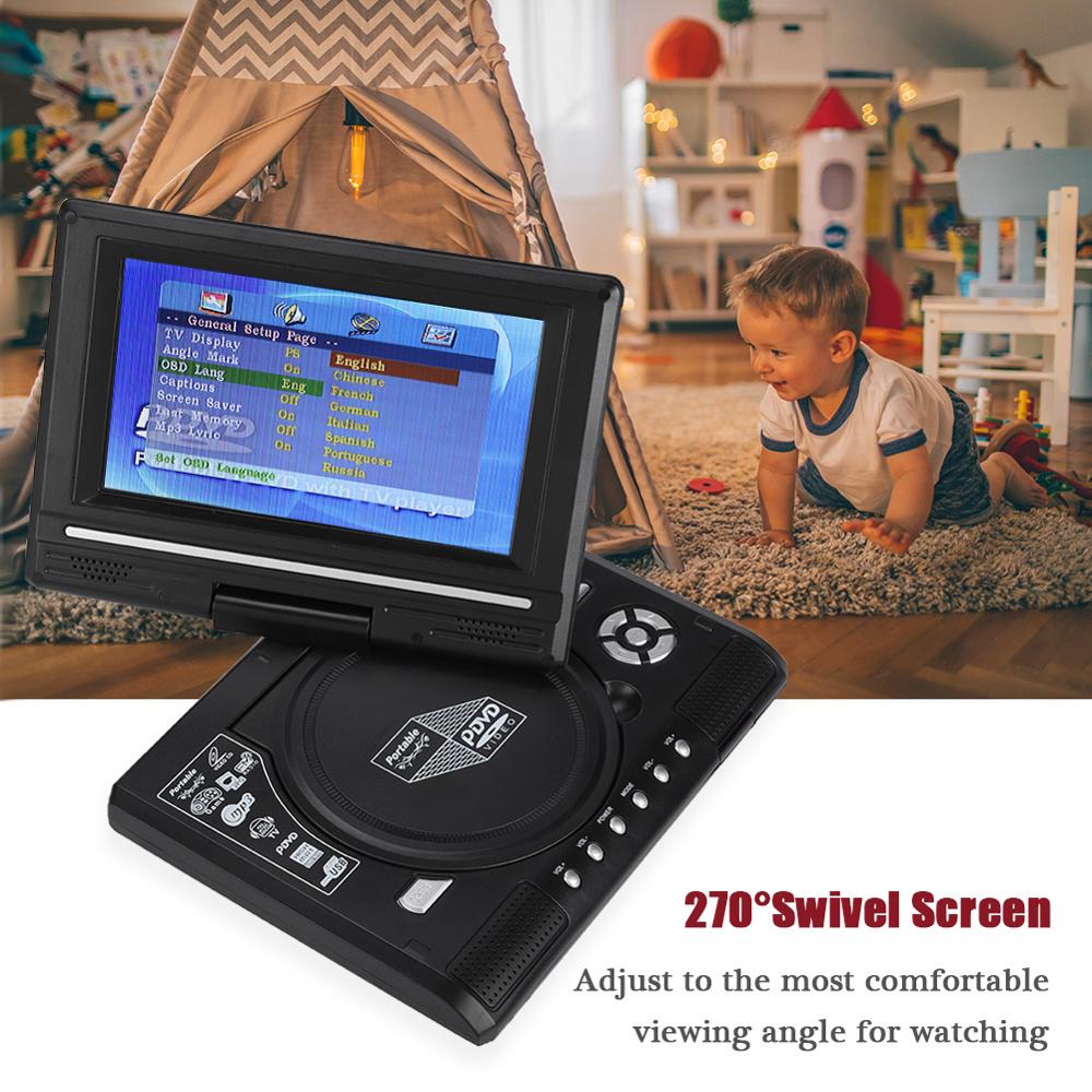 Draagbare Televizyon Mini Tv 7.8-Inch Draagbare Dvd-speler Swivel Screen Oplaadbare Tv Autolader Gamepad 100-240V (Us) tv