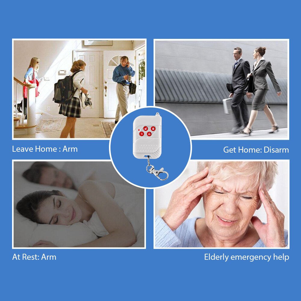 TOWODE Wireless Keychain Remote Control KeyTelecontrol For Siren Alarm System Wireless Remote Home Burglar Security Alarm System