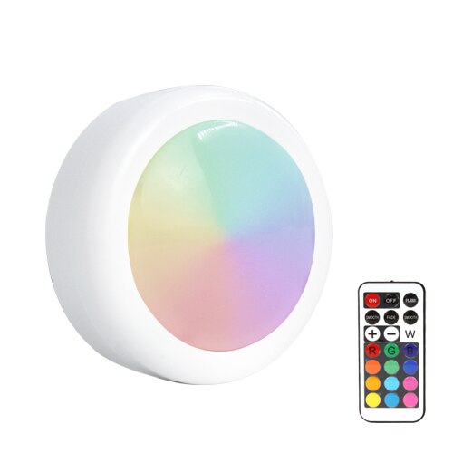 LED Under Cabinet Light RGB 12 Colors Touch Dimmable Night Puck Lamp Stair Hallway Kitchen Cupboard Wardrobe Wireless: 1 Lamp 1 Controller