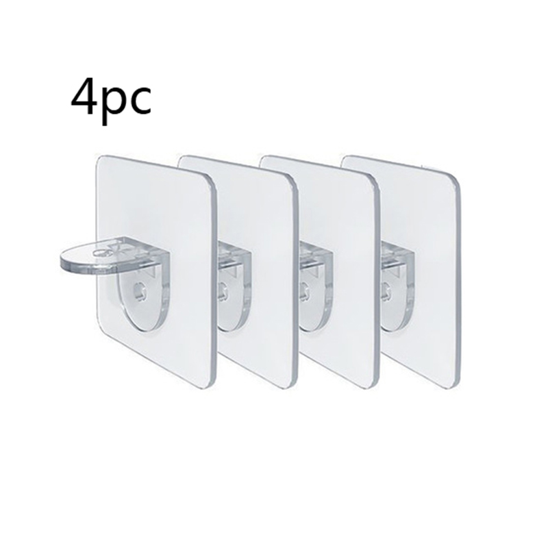Ganchos de soporte adhesivos para estante, ganchos de pared sin clavos, para armario, 4/12 piezas: transparent 4pcs