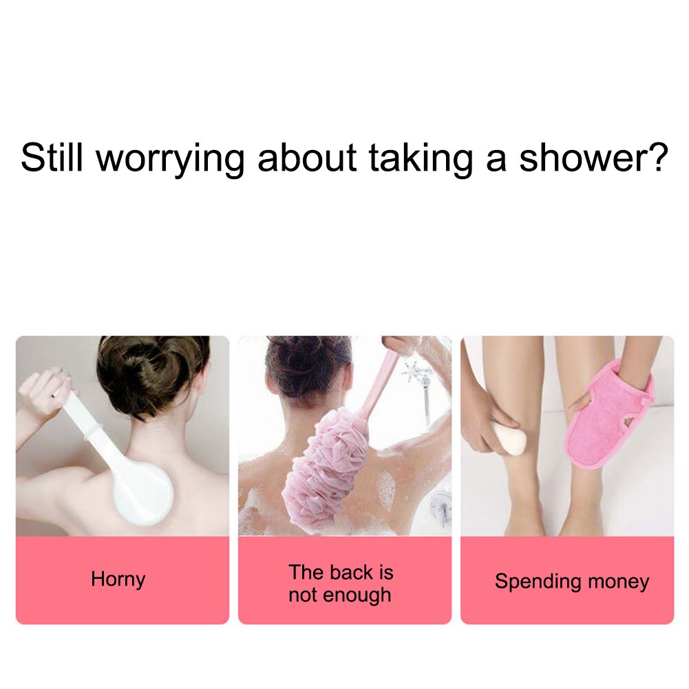 Silicone Dual Sided Back Scrubber Massaging Shower Strap Body Back Washer Bath Cleaning Tools Color Send Random