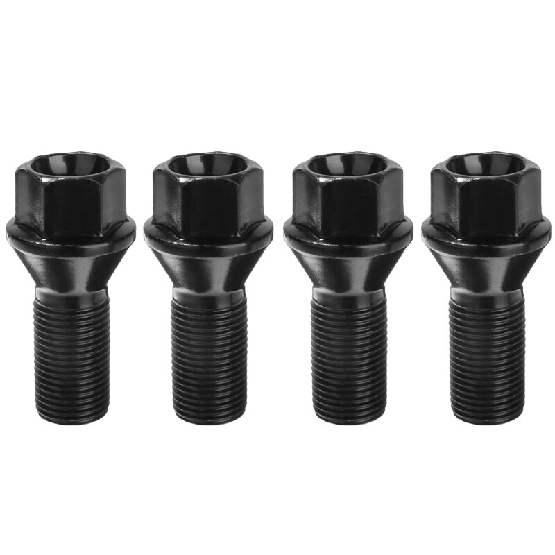 4 kpl  m14 x 1.25 musta pyörän lukitusrenkaan pultti mutteri teräs 36136781151 bmw  x3 x5 e70 e71 f20 f25 x5 x6: lle
