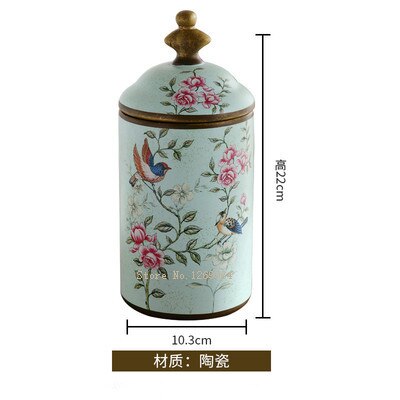 Tarros de cerámica Vintage para cocina, tarros de almacenamiento Retro, lata para té, dulces, azúcar, organizador de ollas pintadas, latas de cocina