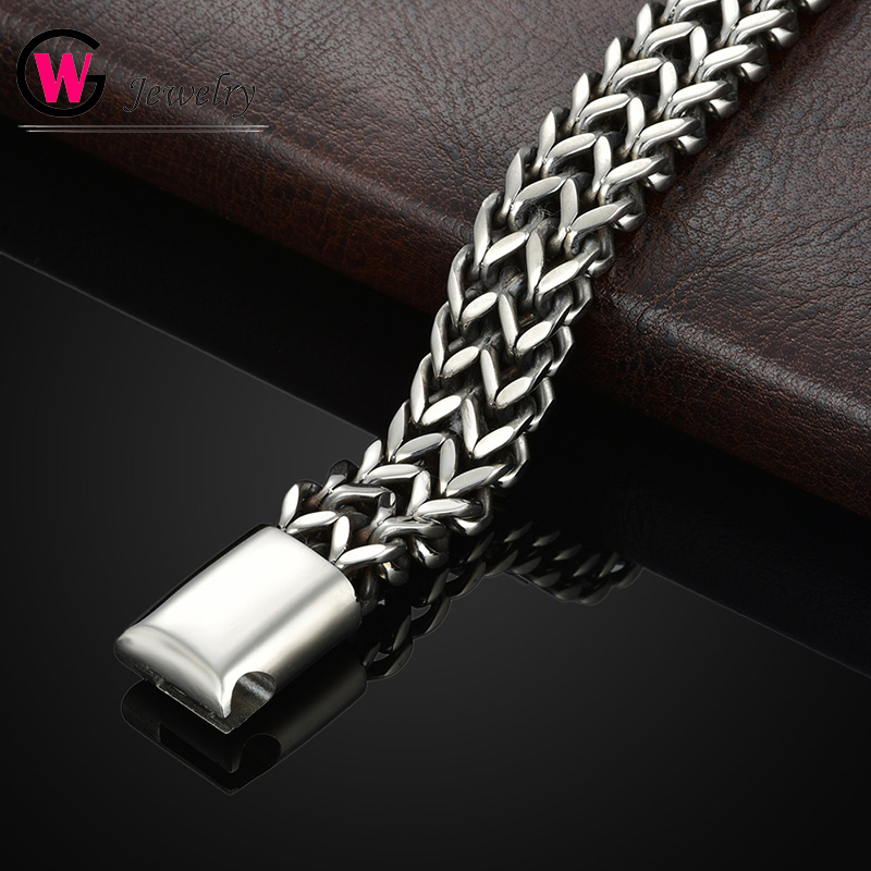 Men Magnetic Therapy Bracelet Classic Titanium Steel Bracelet Bangle Punk Bracelet Masculina Jewelry Chain Silver Color