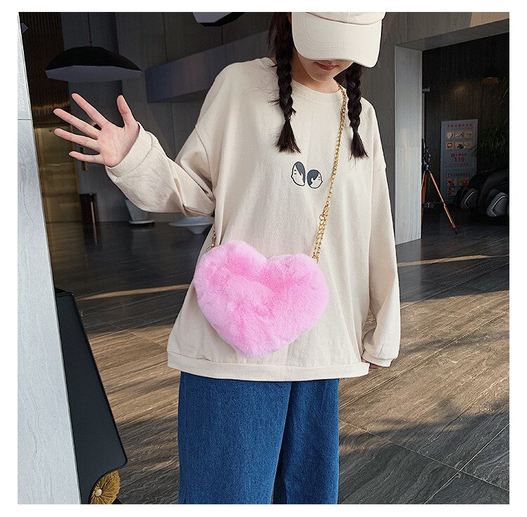 Premium Luipaard Print Pluche Liefde Keten Messenger Bag Trend Dames Messenger Bag Vrouwen Schoudertas Effen Kleur Portemonnee
