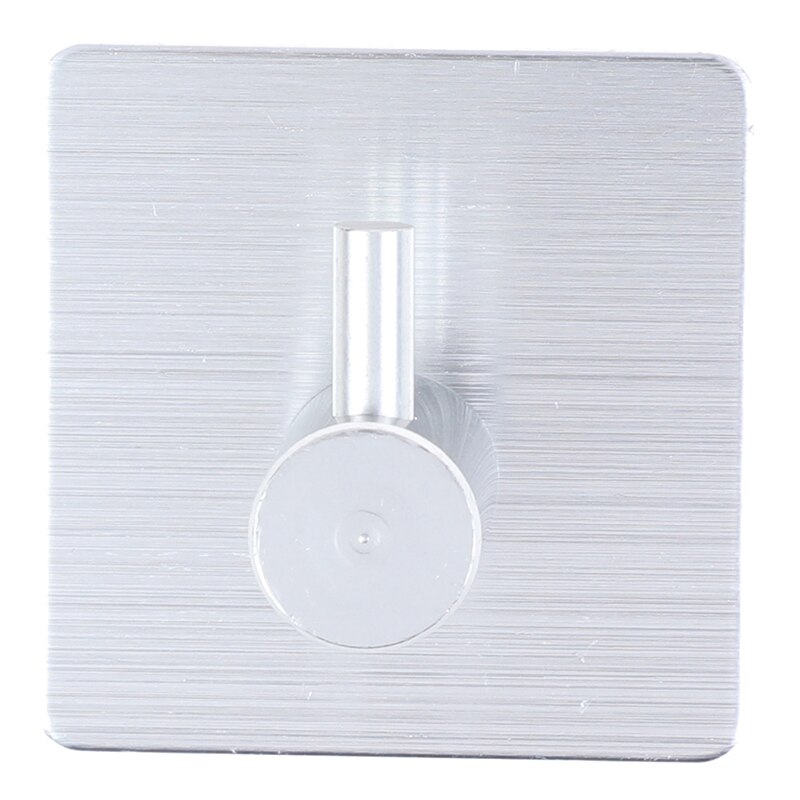 Zelfklevende keuken muur deurhaak sleutelrek keuken handdoekhouder aluminium: Zilver