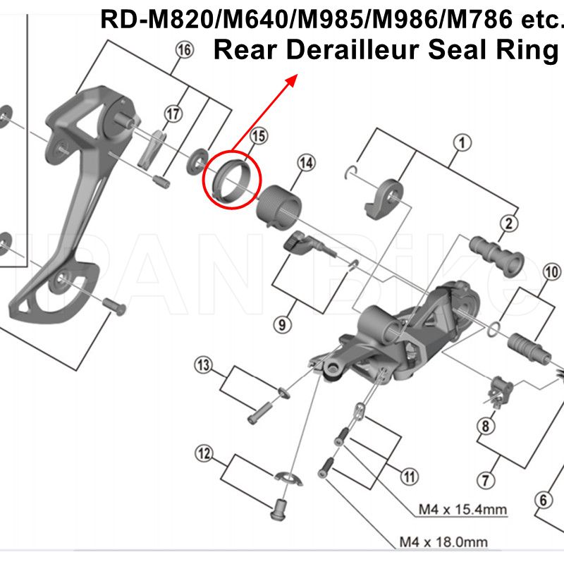 Shimano original XT M8000 M8100 XTR M9000 M9100 RD M5100 M6100 RD M7100 Rear Derailleur Guide Plate Seal Ring Repair Parts: C