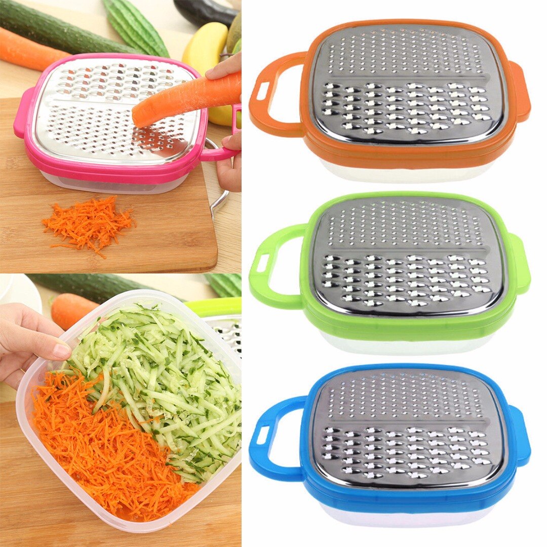 1pc Cheese Food Vegetable Carrot Grater Slicer Shredder With Container Kitchen Tool