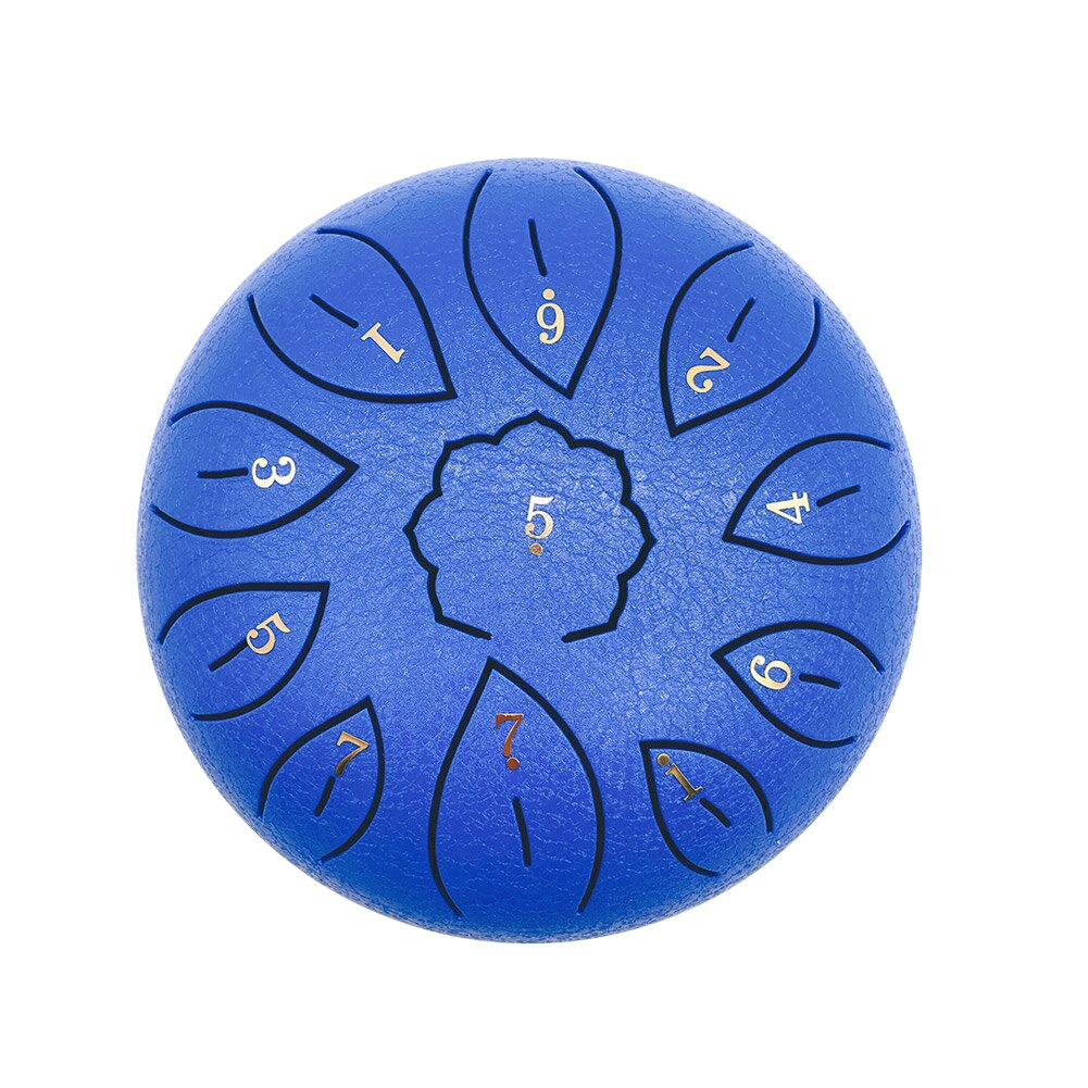6 inch Tongue Drum 11 Tune Percussion Musical Instrument Steel Tongue Drum for Beginner Percussion Instruments Accessories: Deep Blue