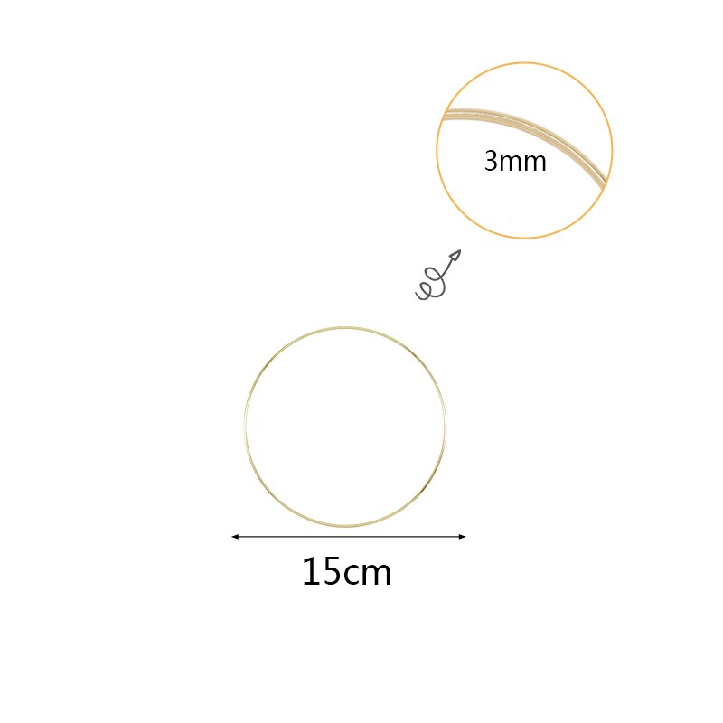 Metalli seppele sieppari pyöreä vanne rengas diy seppele käsityö unelma sieppari kehä keinotekoinen kukka teline häät morsian käsintehty seinä koriste: 15cm