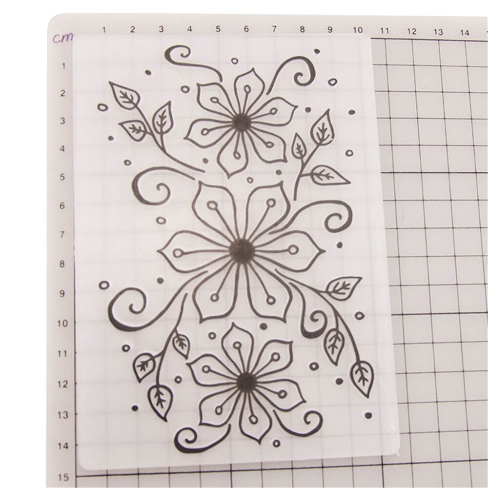 Eastshape Three Flowers Pattern Plastic Embossing Folder for Scrapbook DIY Album Card Tool Plastic Template Folders