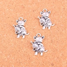 48Pcs Oud Zilver kat garen bal Charms Diy Handgemaakte Sieraden Bevindingen Accessoires 25*15mm