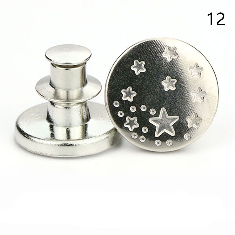 1 PC retro schnappen Verschluss Metall Tasten für Kleidung Jeans Abnehmbare Verstellbare Hosen Tasten Kostenloser Nagel NäHenne stecken Taille Geschmack Stift: 12