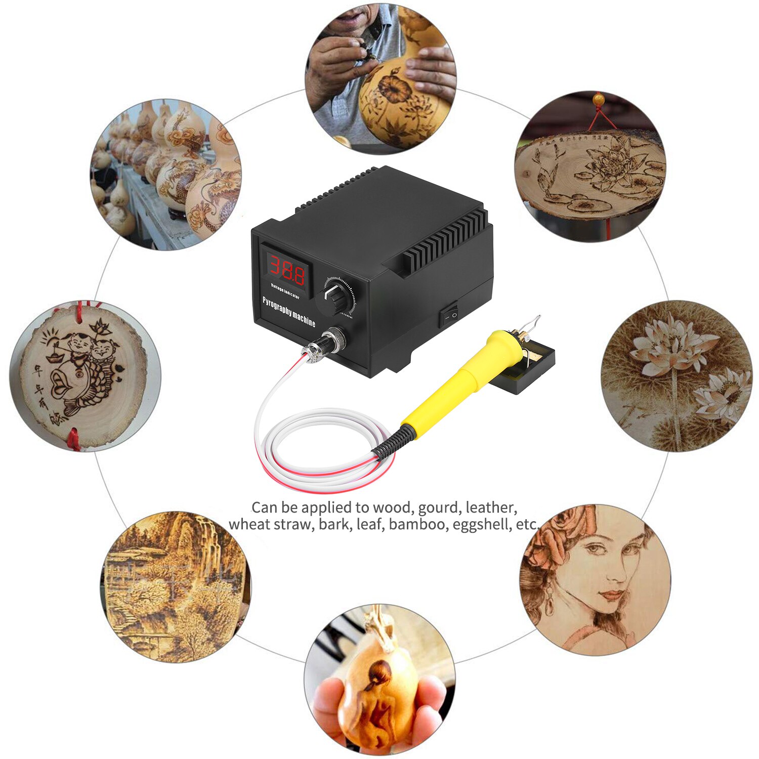 60W 110V-240V Woodburner Holz Verbrennung Werkzeug Bausatz Einstellbare 0 ℃-800 ℃ Holzbeheizten Brandmalerei stift Maschine einstellen Elektrische Lötkolben