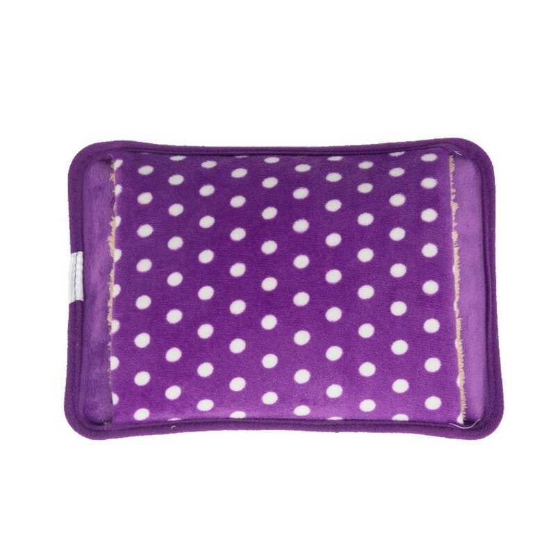 Bouillotte électrique Rechargeable sac à eau de chaleur à pois chauffe-main velours sac à eau chaude prise ue 10 couleurs: purple