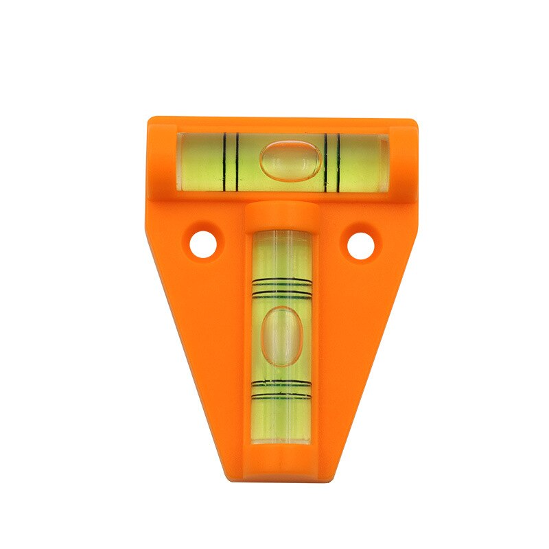 Triangular T-type Level Two Ways Mini Spirit Level Measurement Instrument T-type Spirit Level Bubble Four Styles Mounting Holes: Orange
