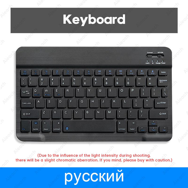 Bluetooth-kompatibel Tastatur Für Apple Teclado iPad Xiaomi Samsung Huawei Telefon Tablet Drahtlose Tastatur Für Android Windows: Russian Black