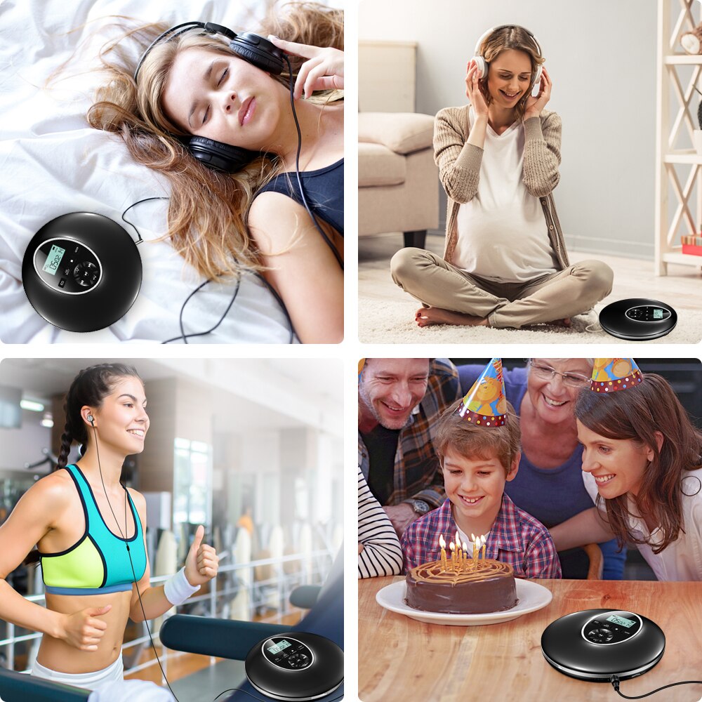 Draagbare Cd Speler Met Hoofdtelefoon Hifi Muziek Cd Speler Liefhebbers Reproductor Cd Walkman Discman Speler Lecteur Cd Aux Kabel