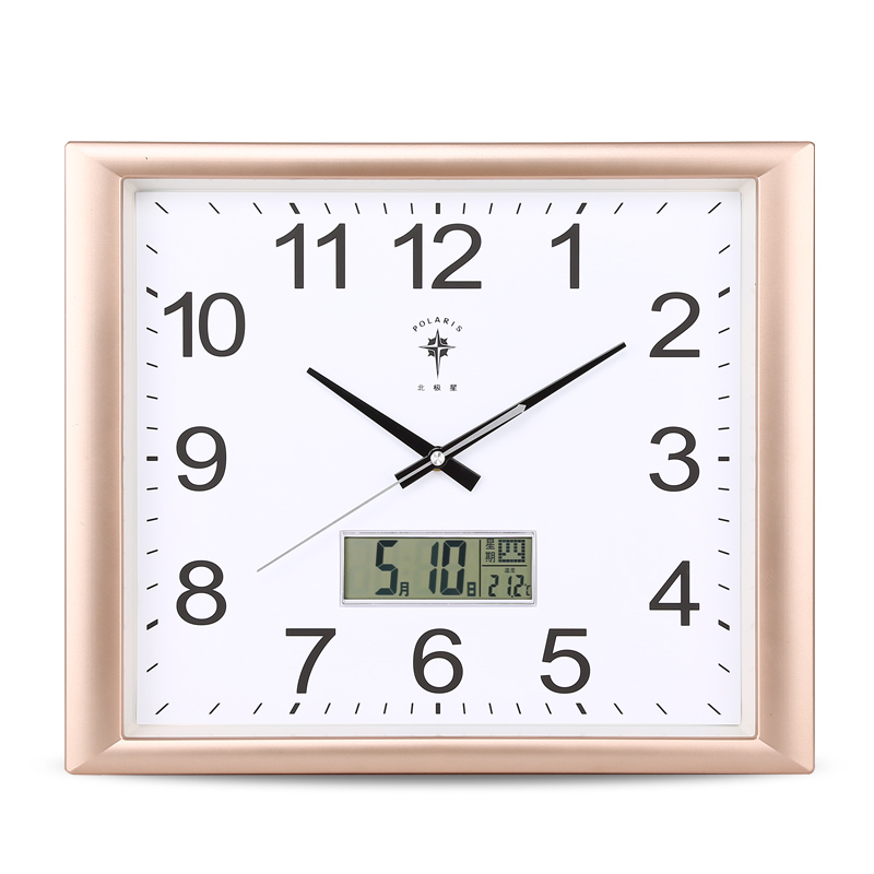 Square Digital Wall Clock LED Living Room Silent Clock Mechanism Watch Home Calendar Quartz Clocks Wall Montre Mural FZ504: Green / 16 inch