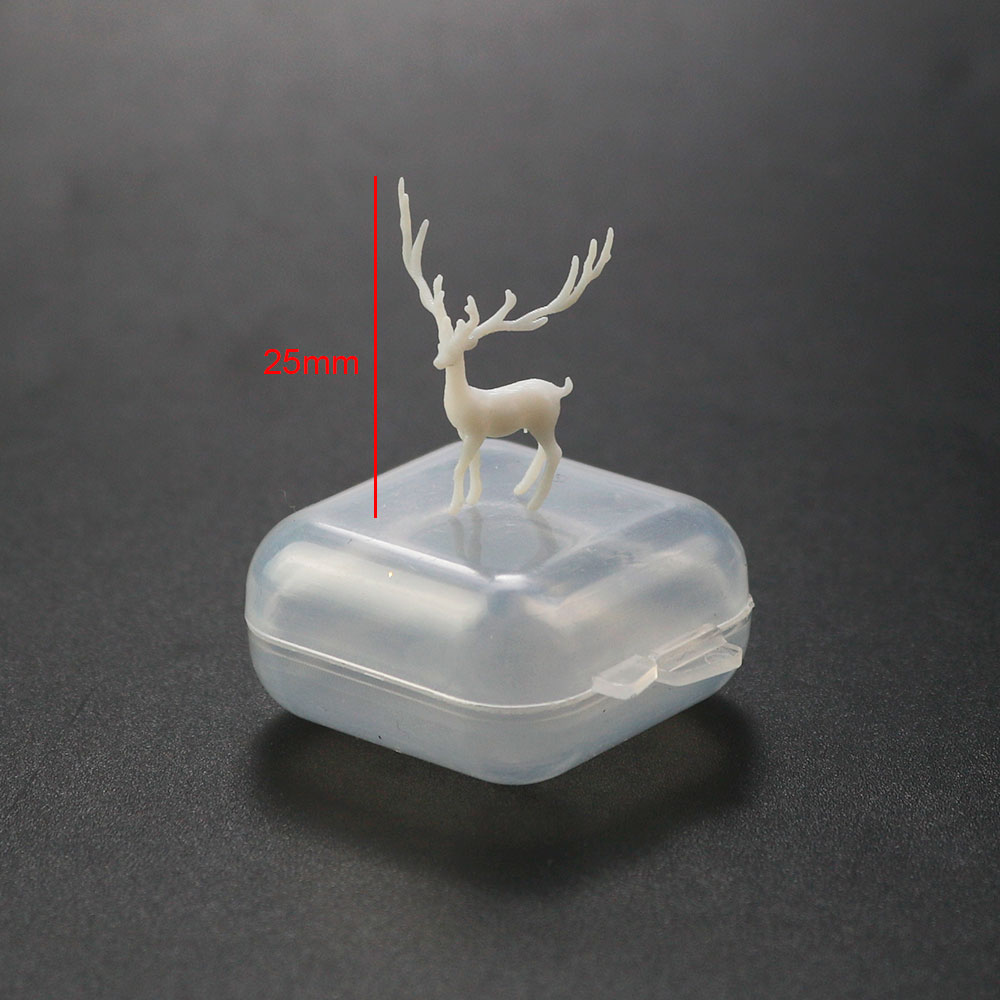 Voor leuke 3D Elanden Decoratie Bos Miniaturen Micro Landschap Decoratie Hars Vuller Kristallen Bol Plastic Fee Herten: Light Grey