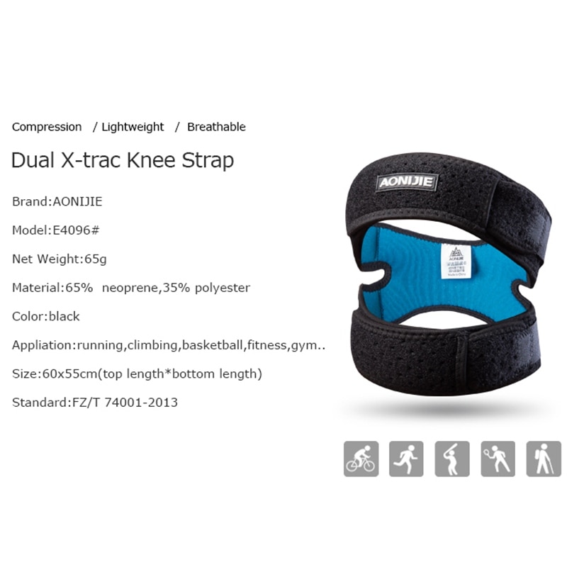 AONIJIE Knee Strap Dual Patella Athletics X-shaped Brace Support Pad Pain Relief Band E4096 Hiking Soccer Basketball Volleyball