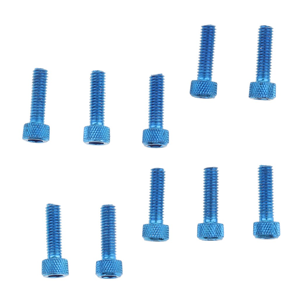 10 Pcs M6x20mm Aluminum Hex Socket Cap Screws Head Key Bolt Blue