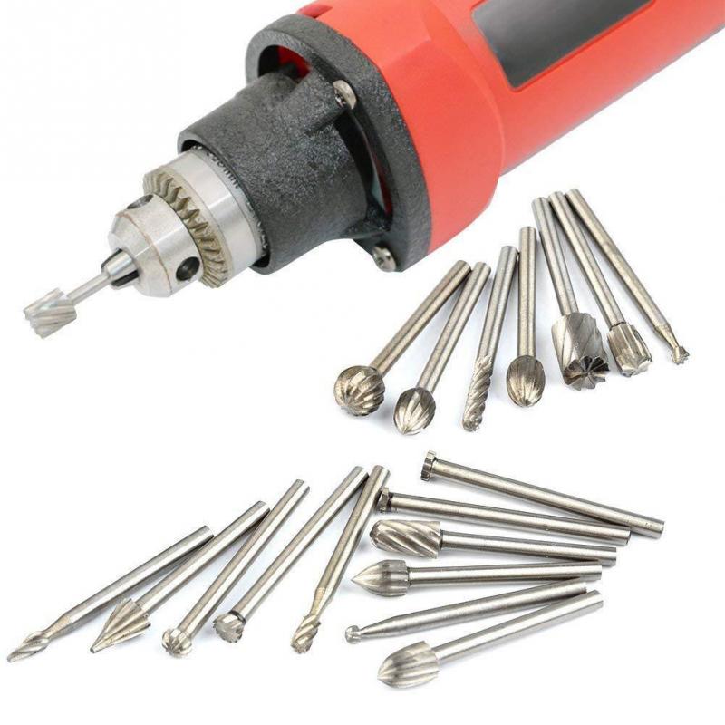20 Pcs Rotary Tools Woodworking Carving Set High Speed Steel Drilling Shank File Engraving Tungsten DIY